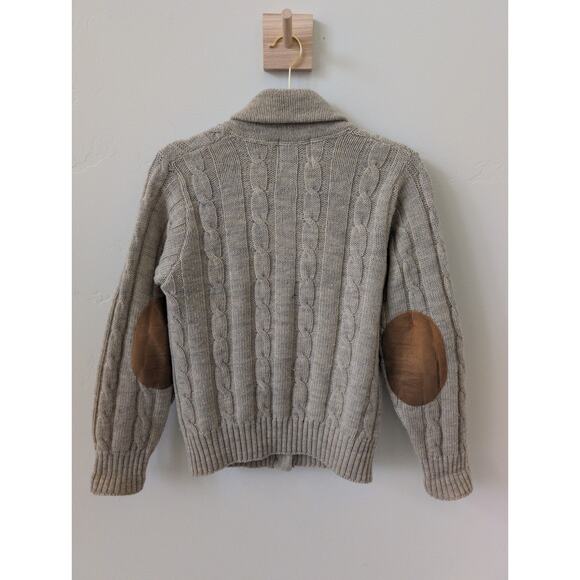 Vintage Cambridge Dry Goods Academia Patch Sleeve Cardigan size M- 100% Wool - Picture 3 of 5